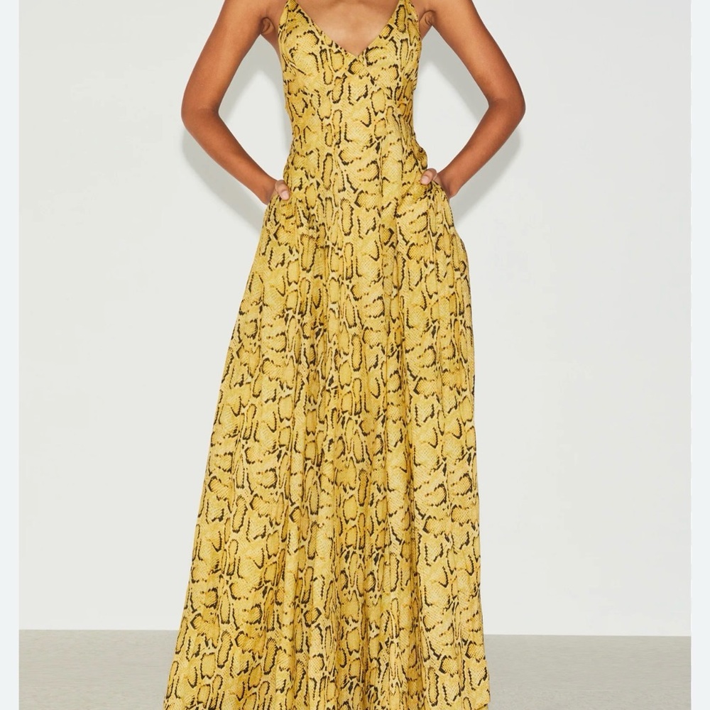 Frame Denim Yellow Patterned Maxi Dress
